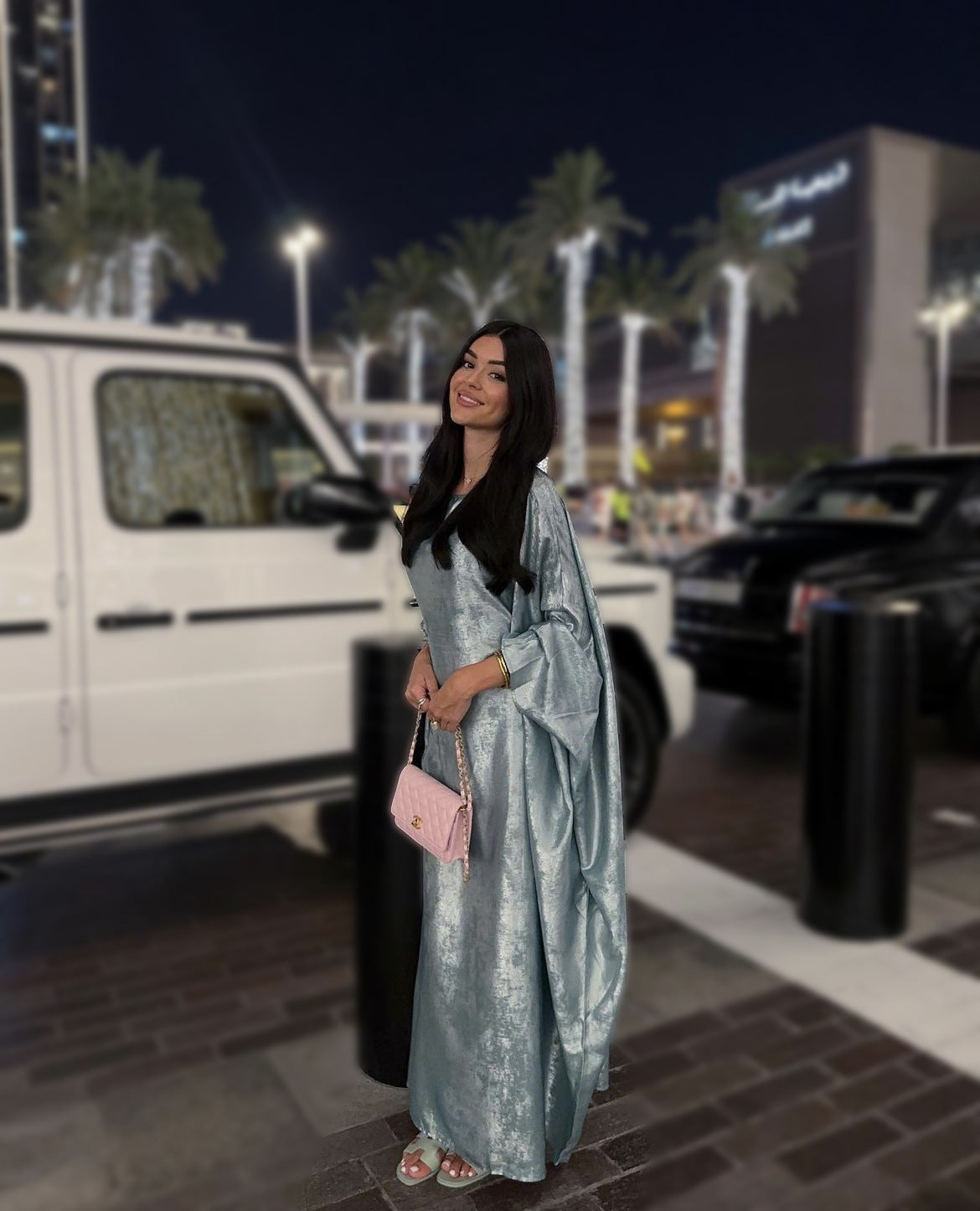 Women's Modest Feminine Hot Silver Dress