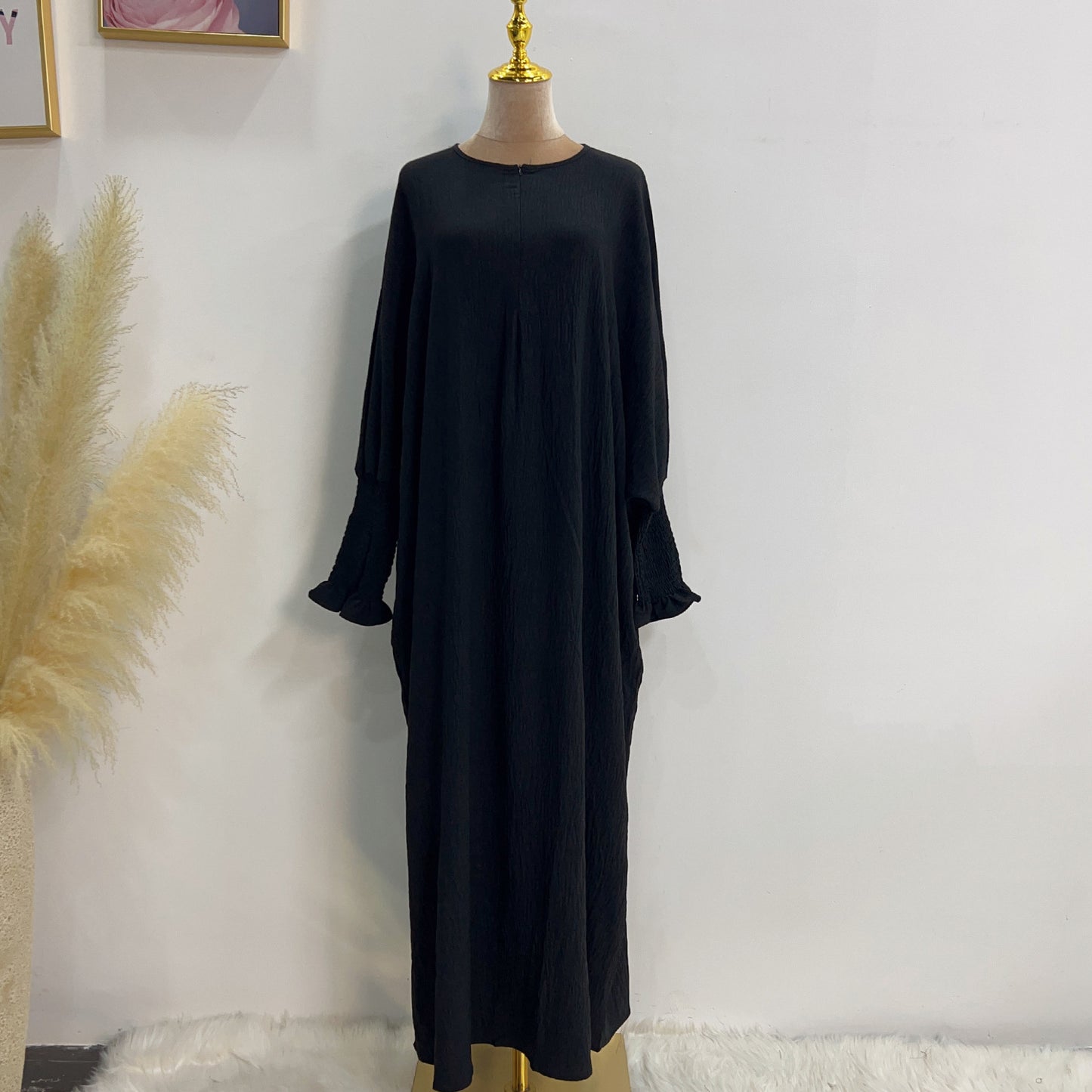 Plain Long Sleeve Bat Prayer Dress