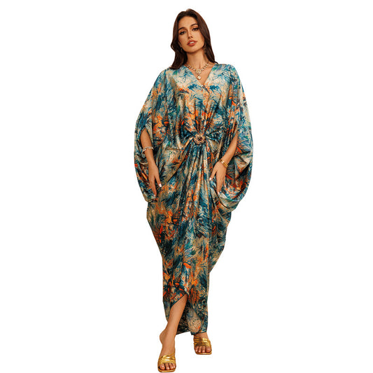 Women's Printed Gown Pullover Dress