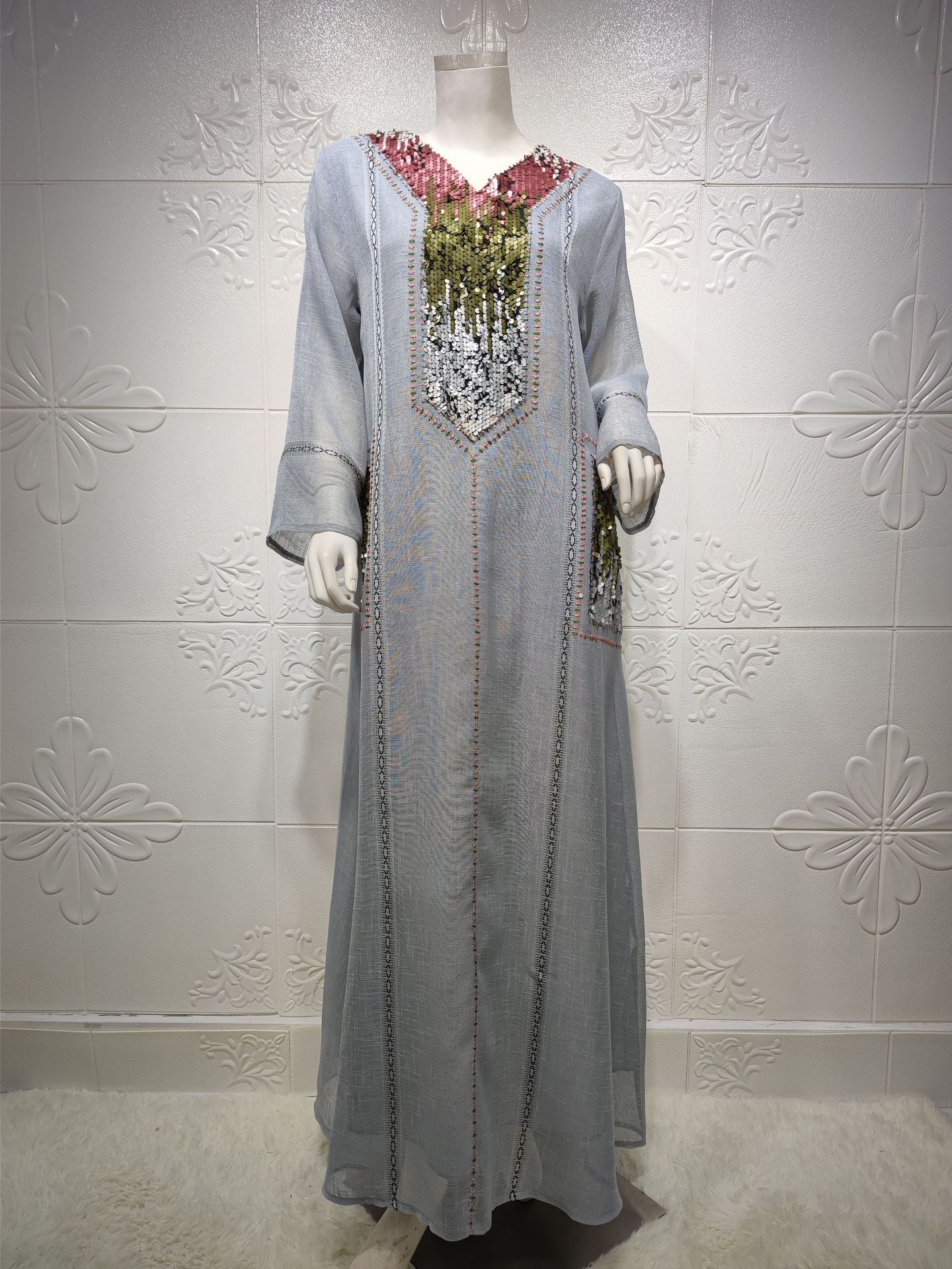 Women's Beaded Sequin Embroidered Robe