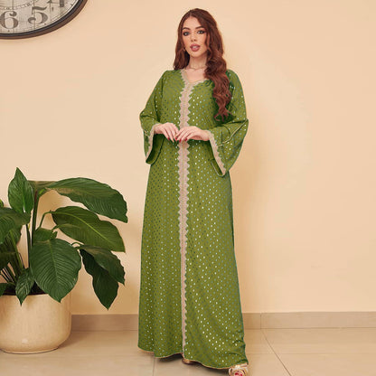 Women's Gilded Muslim Dubai Robe Dress