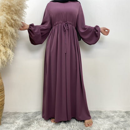 Women's Solid Stretch Sleeve Front Zip Dress