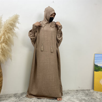 Women's Hooded Casual Dolman-sleeved Loose Dress