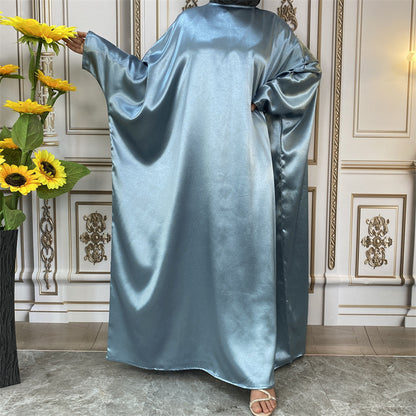 Simple Sparkling Satin Crewneck Dress