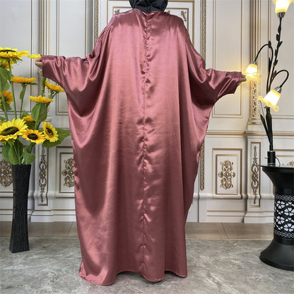 Simple Sparkling Satin Crewneck Dress