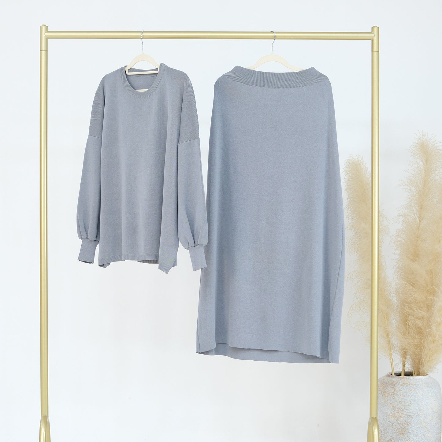 Thick Knit Two-Piece Modest Pants Set