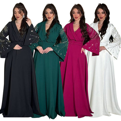 Women's Hot Jalabiya Party Dress with Belt