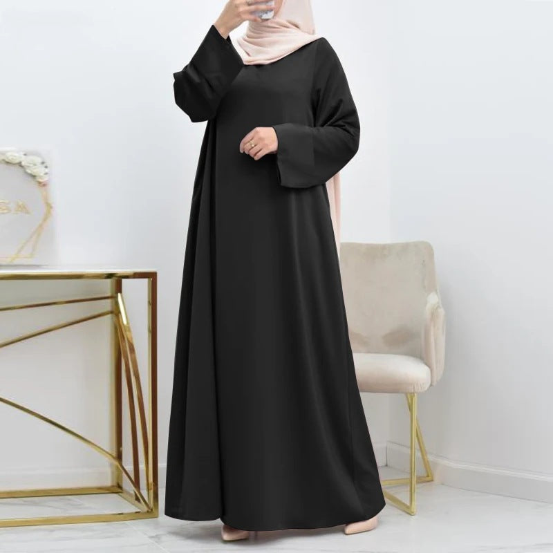 Satin Trim Arab Occasion Maxi Abaya