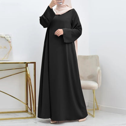 Satin Trim Arab Occasion Maxi Abaya