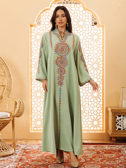 Women's Embroidered Home Gown Dress