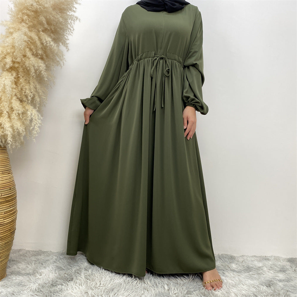 Women's Solid Stretch Sleeve Front Zip Dress