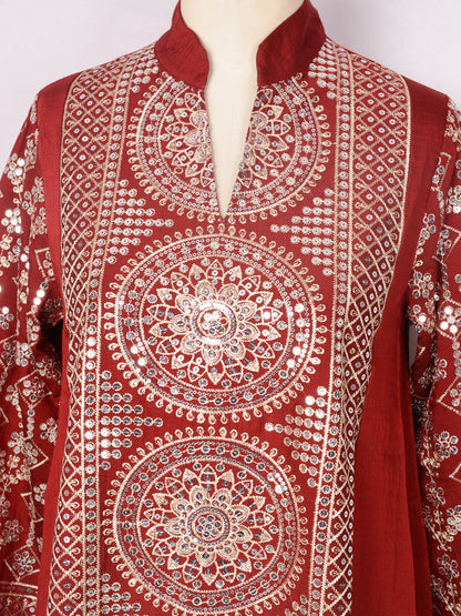 Women's V-neck Ethnic Dress