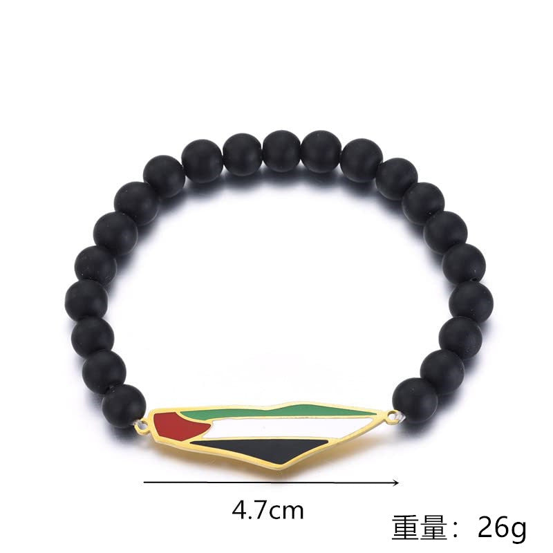 Palestine National Flag Black Bracelet and Hand Rope