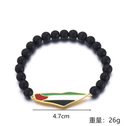 Palestine National Flag Black Bracelet and Hand Rope