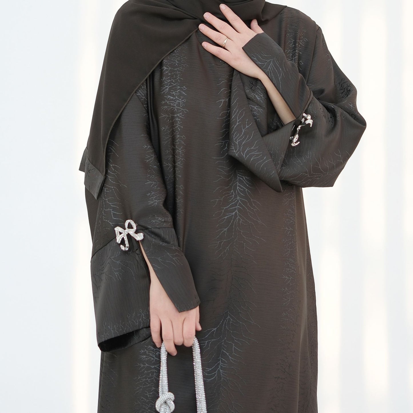 Stylish Jacquard Bow Dress