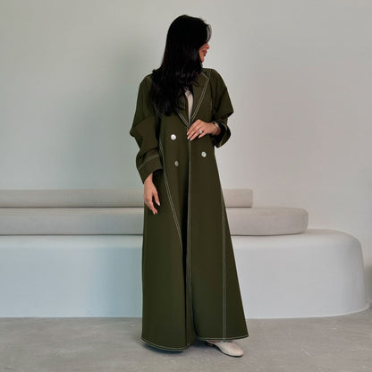 Double Breasted Fashion Long Button Jacket
