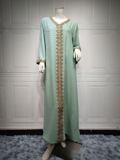 Women's Gilded Muslim Dubai Robe Dress