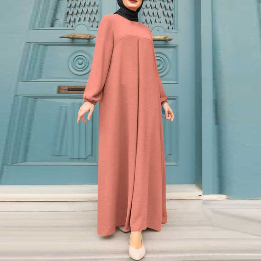 Women's Solid Color Fashion Casual Robe Dress