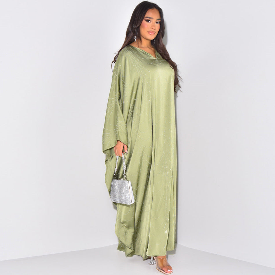 Women's Loose Hot Diamond Abaya Dress