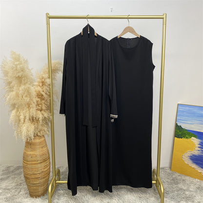 Women's Sleeveless Inner Dress + Robe Two Piece Sets