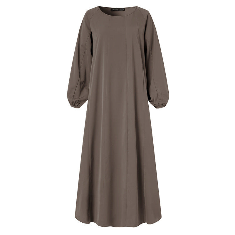 Muslim Plain Loose Abaya Dress