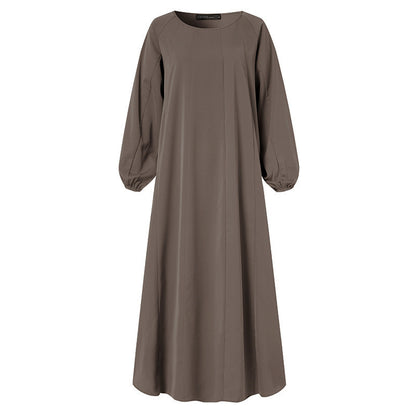 Muslim Plain Loose Abaya Dress