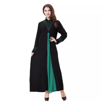 Women's Solid Color Long-sleeved Dress