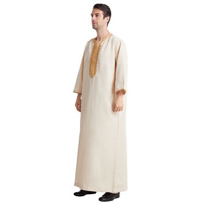 Men's Eight-quarter Sleeved Embroidered Robe