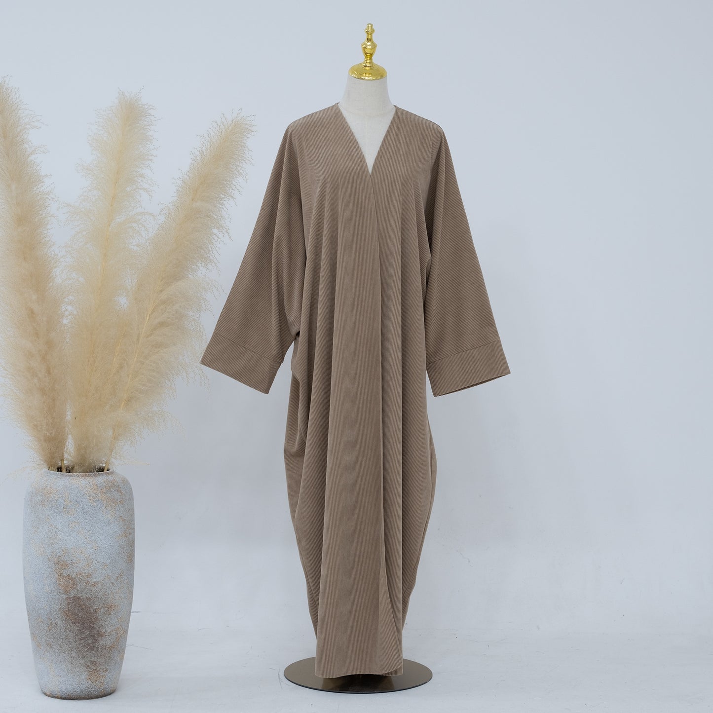 Classic Solid Color Irregular Hem Modest Maxi Dress