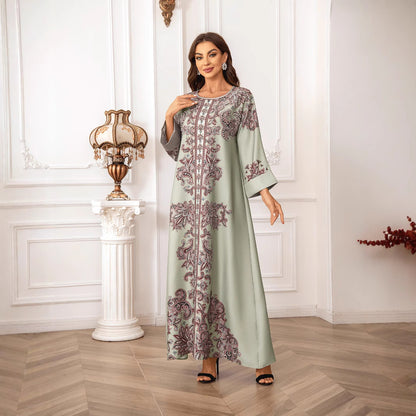 Hot Diamond Beaded Print Dress