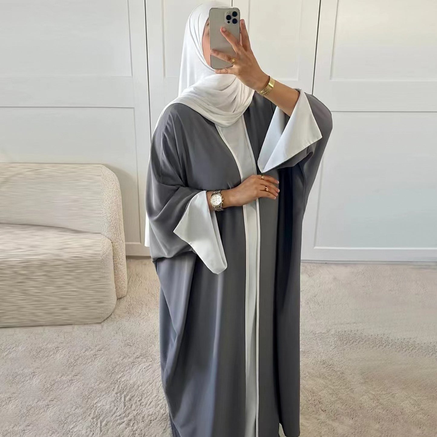 Cardigan Robes with Contrasting Edges with Bat-sleeves