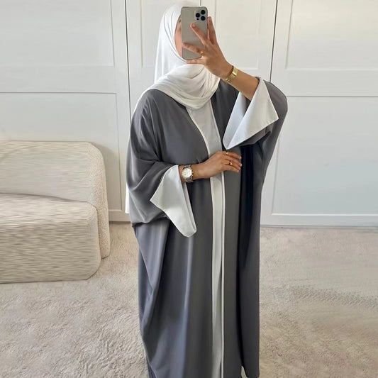 Cardigan Robes with Contrasting Edges with Bat-sleeves