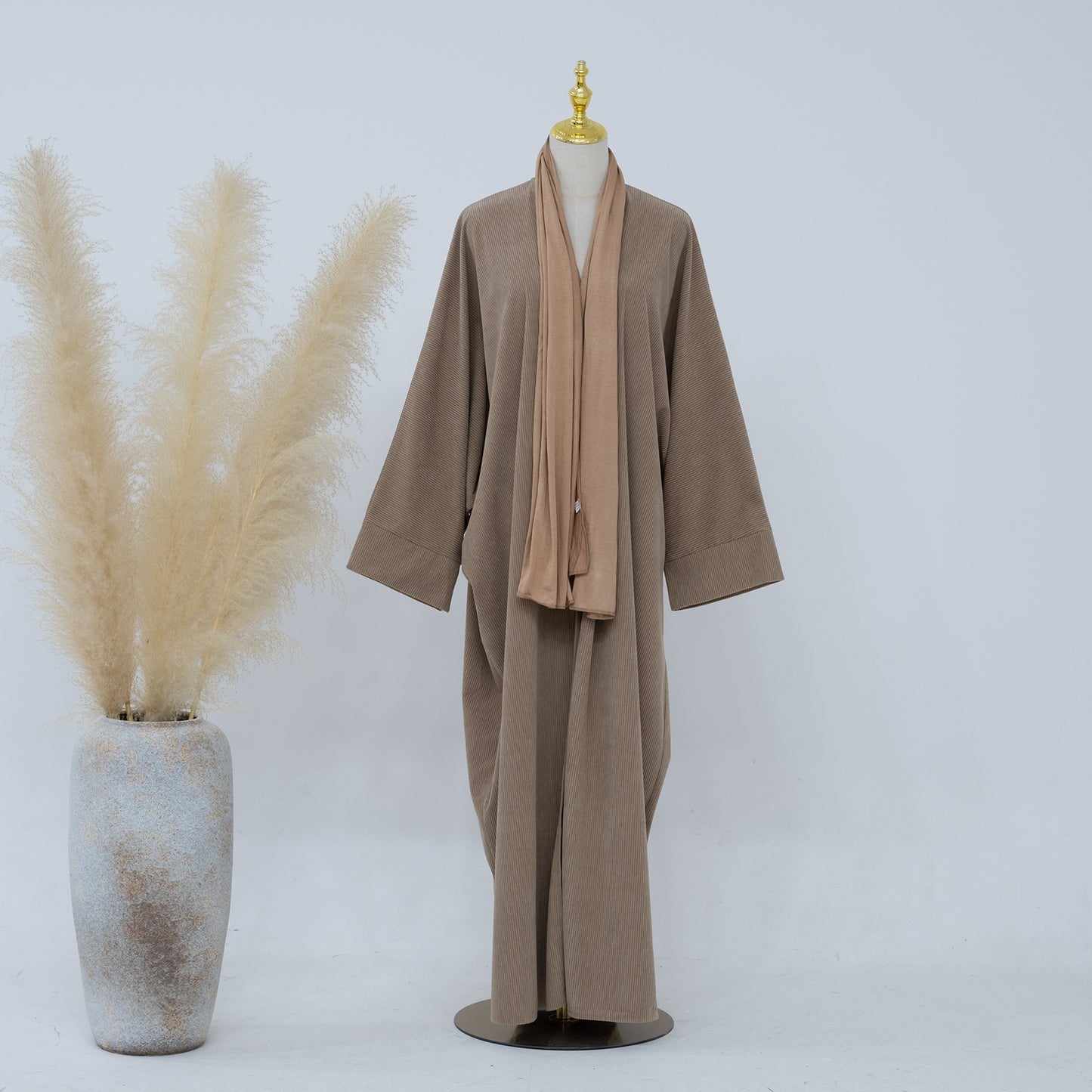 Classic Solid Color Irregular Hem Modest Maxi Dress