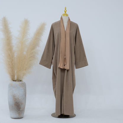 Classic Solid Color Irregular Hem Modest Maxi Dress