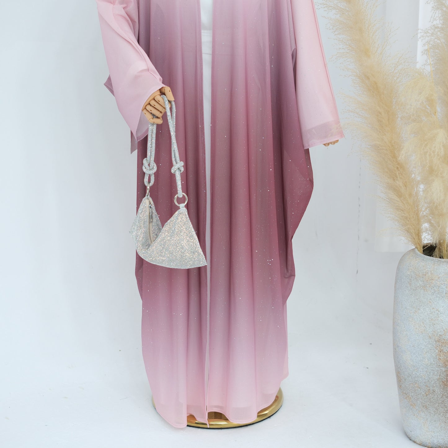 Gradient Everyday Parties Cardigan Robe with Hijab