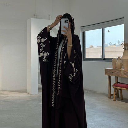 Elegant Front Open Black Abaya