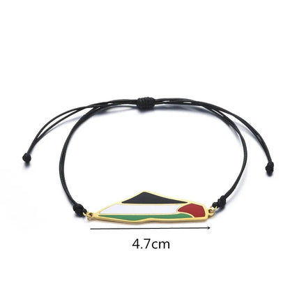 Palestine National Flag Black Bracelet and Hand Rope