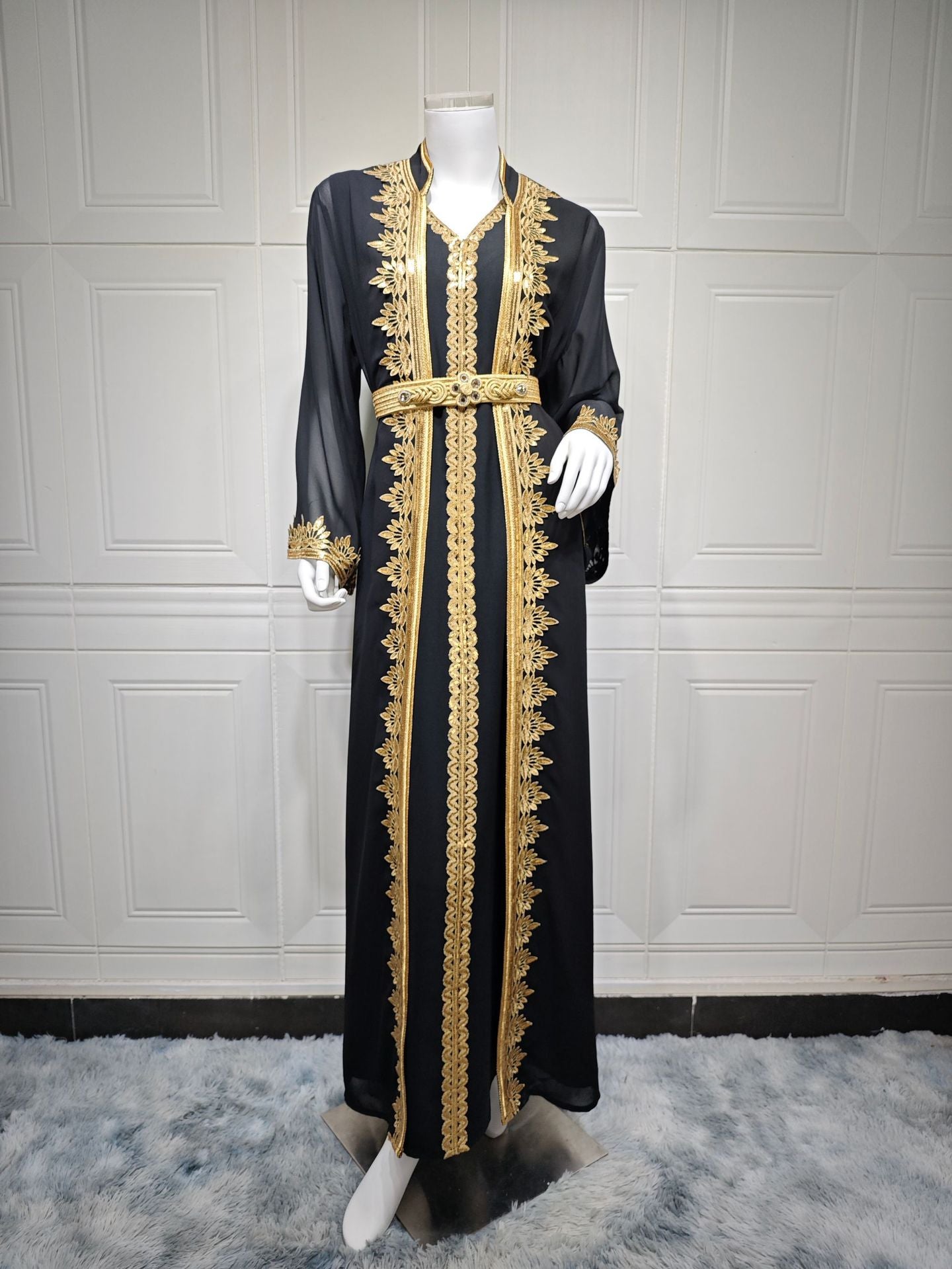 Women's Webbing Party Evening Dress Two-piece Sets Abayaya Women's Webbing Party Evening Dress Two-piece Sets Abayaya