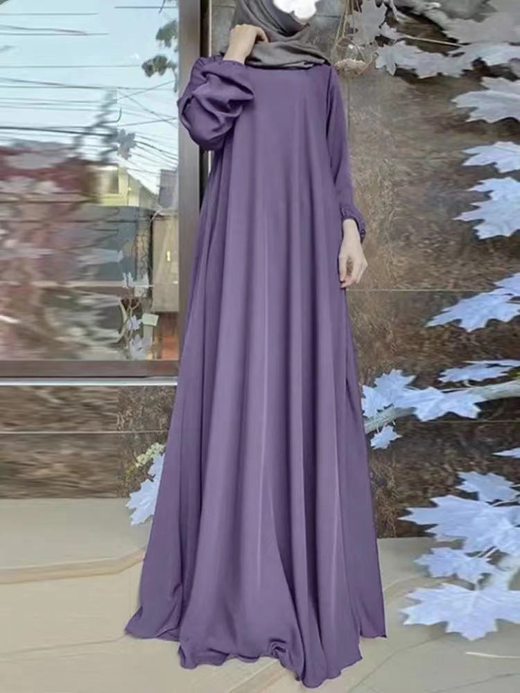 Women's Casual Solid Color Abaya Dress