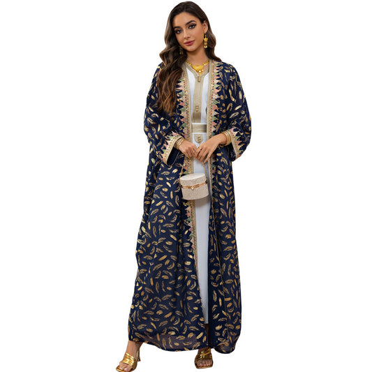 Women's Chiffon Plus-size Cardigan Long Skirt Three-piece Set