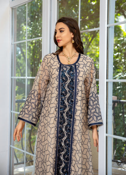 Mesh Modest Muslim Evening Dresses