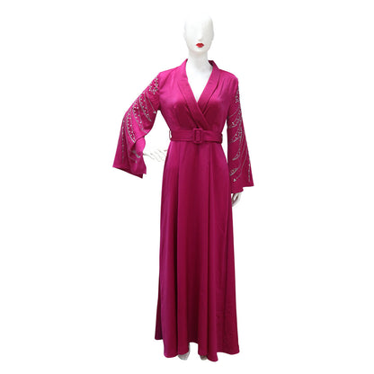 Women's Hot Jalabiya Party Dress with Belt
