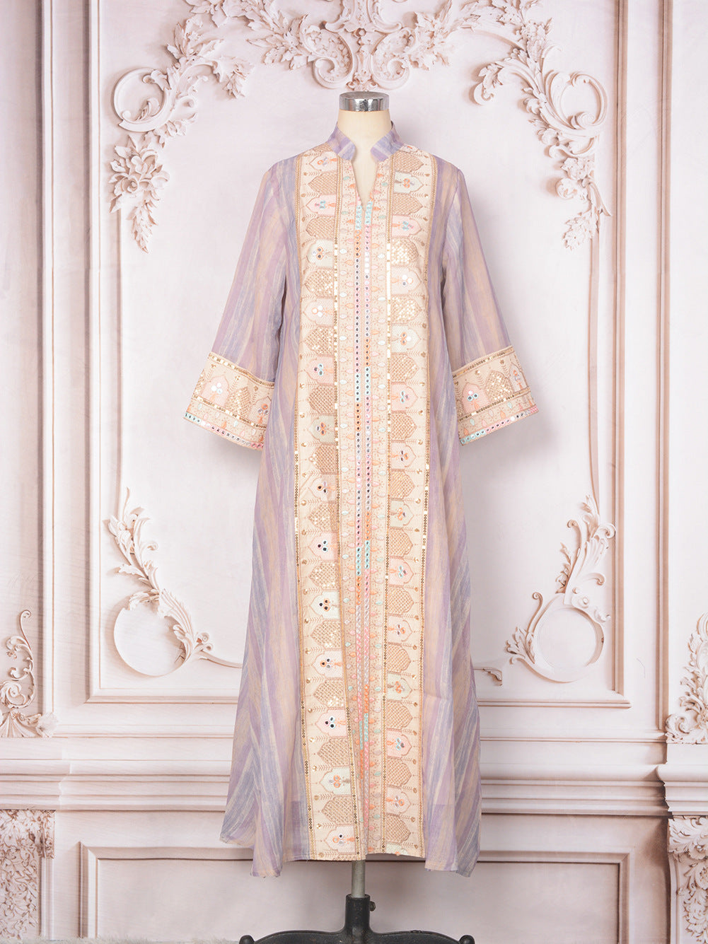 Women's Embroidered Sequin Evening Dress