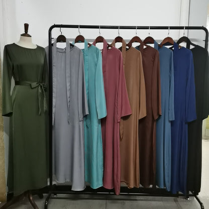 Women's Round Neck Bell Sleeve Abaya Dress