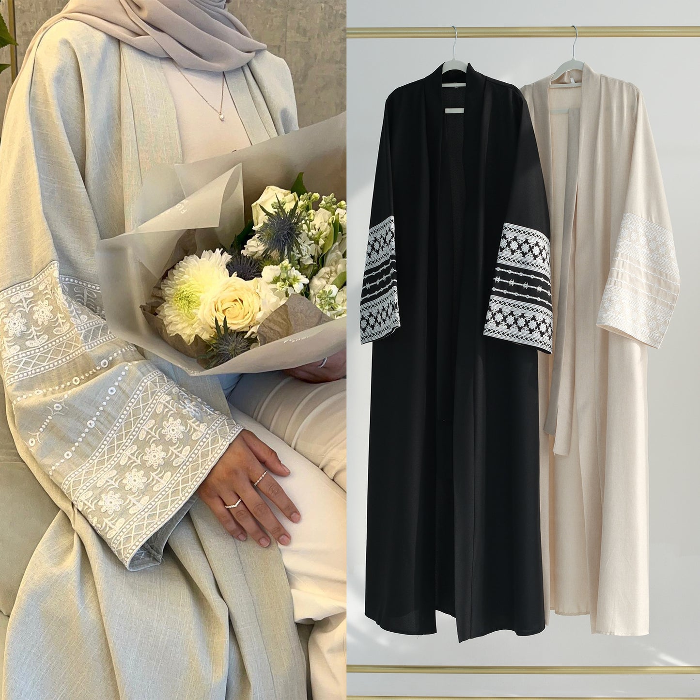 Women's Embroidered Elegant Cardigan Robe