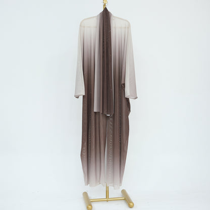 Gradient Everyday Parties Cardigan Robe with Hijab
