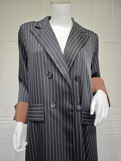 Women's Striped Elegant Long Jacket
