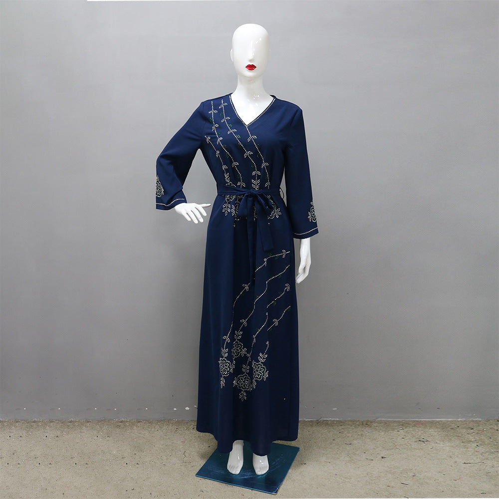 Women's Rhinestone Big Gown Jalabiya Dress Abayaya Women's Rhinestone Big Gown Jalabiya Dress Abayaya