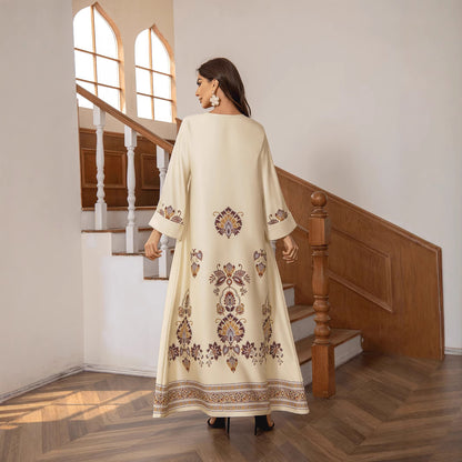 Print Hot Diamond Beaded Dress