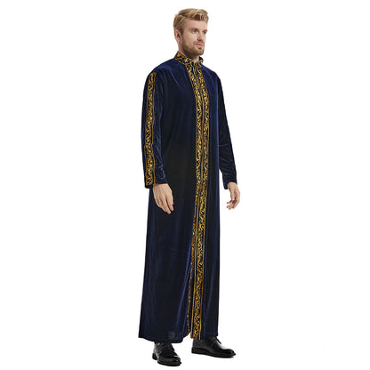 Men's Gold Velvet Embroidered Thobe